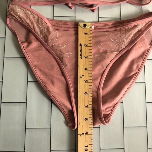 Gossip 2-pc Swim Pink Bikini Sheer Strappy-Backed Size Small - Picture 13 of 13